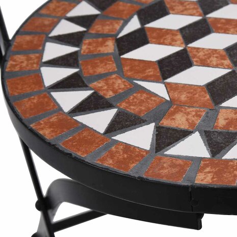 Bistrostoelen moza&iuml;ek 2 st keramiek bruin 8