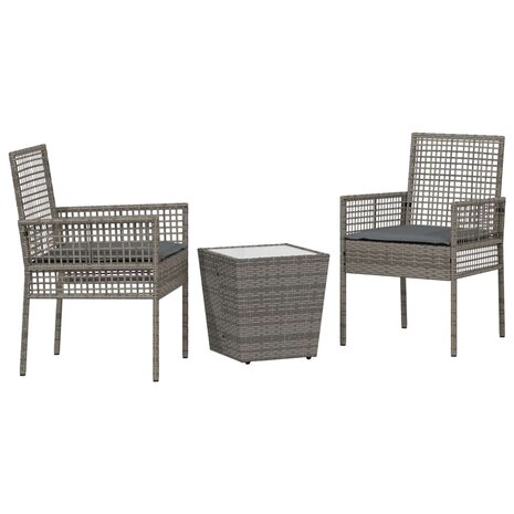 Tuin Bistroset 3 pcs Grijs poly rattan 2