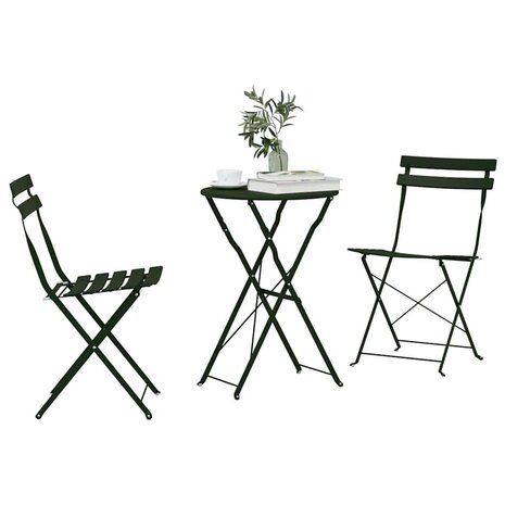 Vouw Bistroset 3 pcs Bossen Staal 3