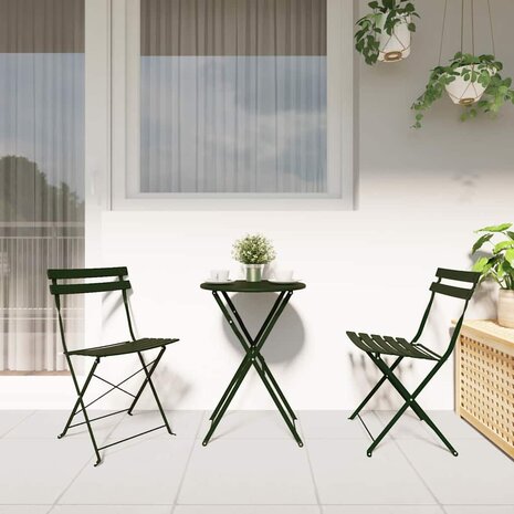 Vouw Bistroset 3 pcs Bossen Staal 4