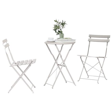Vouw Bistroset 3 pcs Beige Staal 3