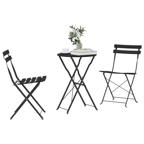 Vouw Bistroset 3 pcs Antraciet Staal 3