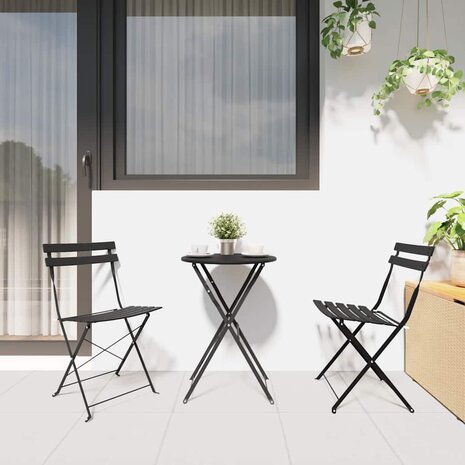Vouw Bistroset 3 pcs Antraciet Staal 4