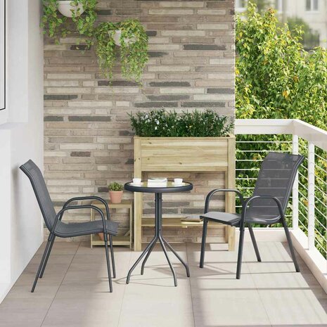 Tuin Bistroset 3 pcs Grijs Staal 1