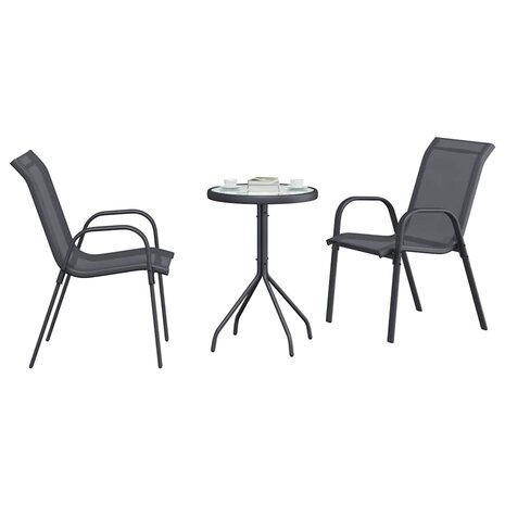 Tuin Bistroset 3 pcs Grijs Staal 3