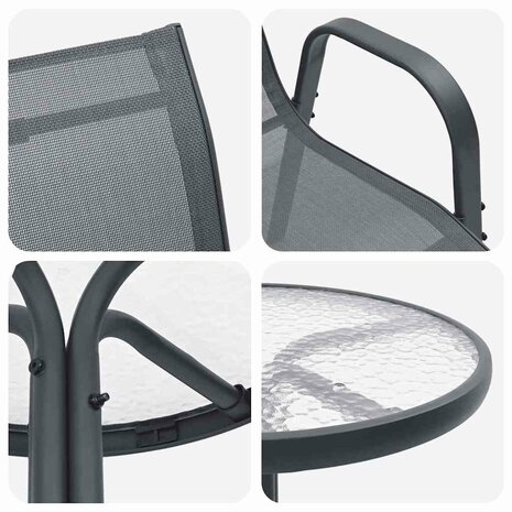Tuin Bistroset 3 pcs Grijs Staal 9