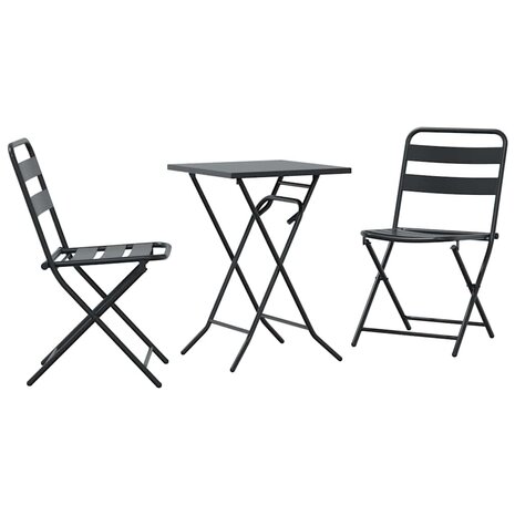 Tuin Bistroset 3 pcs Antraciet Staal 2