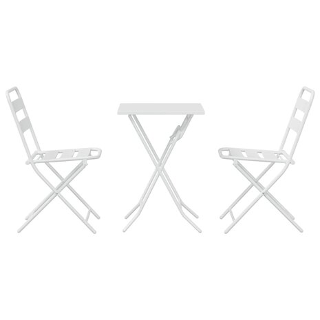 Tuin Bistroset 3 pcs Wit Staal 7