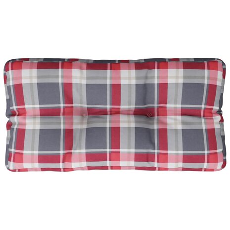 Palletkussen 70x40x12 cm stof ruitpatroon rood 2