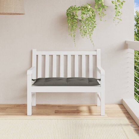 Tuinbankkussen 100x50x7 cm stof gem&ecirc;leerd donkergrijs 3