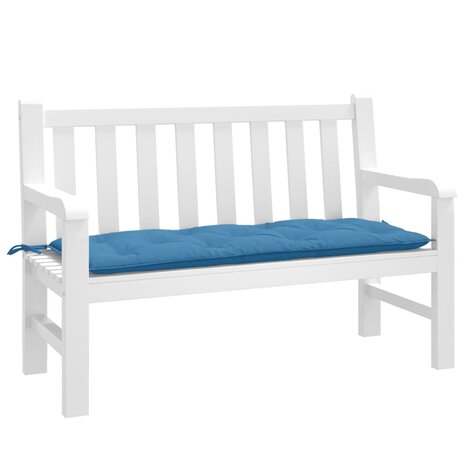 Tuinbankkussen 120x50x7 cm stof gem&ecirc;leerd blauw 1