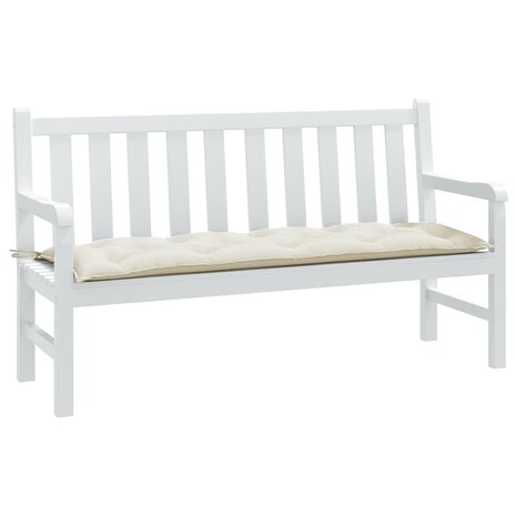Tuinbankkussen 150x50x7 cm stof gem&ecirc;leerd cr&egrave;mekleurig 1