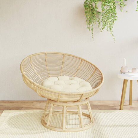 Zitkussen rond &Oslash; 60x11 cm oxford stof cr&egrave;mekleurig 1