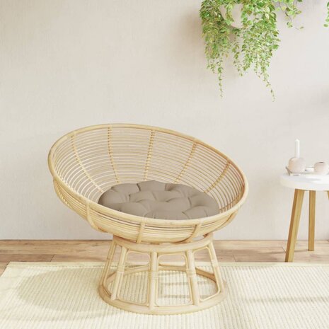 Zitkussen rond &Oslash; 60x11 cm oxford stof taupe 1