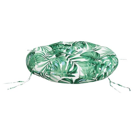 Zitkussen rond bladpatroon &Oslash; 60x11 cm oxford stof 4