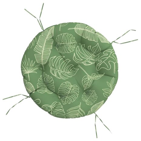 Zitkussen rond bladpatroon &Oslash; 60x11 cm oxford stof 2
