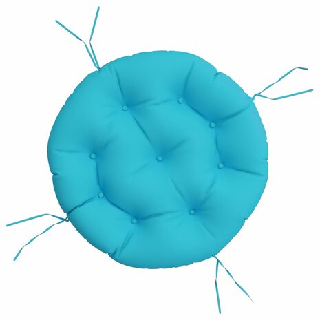 Zitkussen rond &Oslash; 60x11 cm oxford stof turquoise 2
