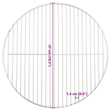 Barbecuerooster rond &Oslash;47 cm 304 roestvrij staal 6
