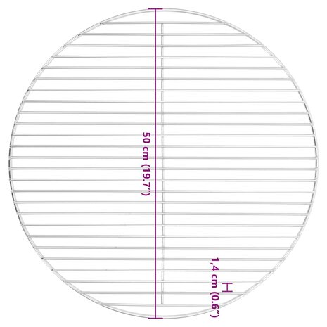Barbecuerooster rond &Oslash;50 cm 304 roestvrij staal 6
