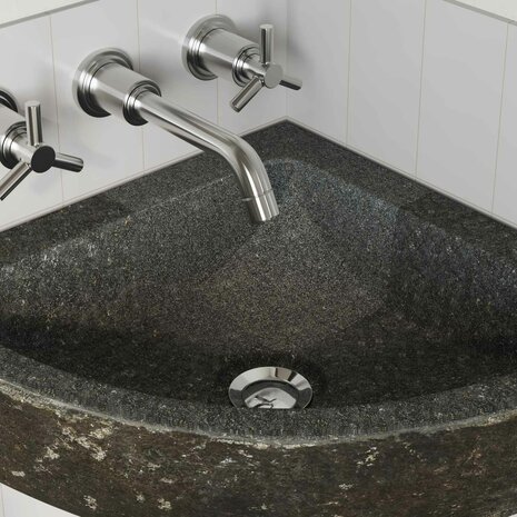 Wasbak Grijs (38-45) x (38-45) x 12 cm Riviersteen 3