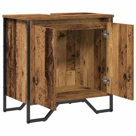 Badkamerkast Oud Hout 60 x 35 x 60 cm Bewerkt hout 5