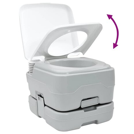 Campingtoilet Grijs en Wit 41,5 x 36,5 x 30 cm Polyetheen 9