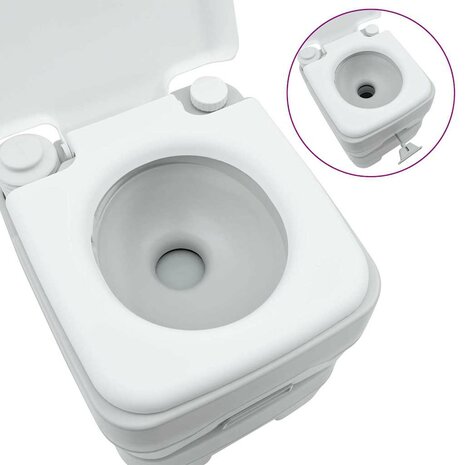 Campingtoilet Grijs en Wit 41,5 x 36,5 x 42 cm Polyetheen 7
