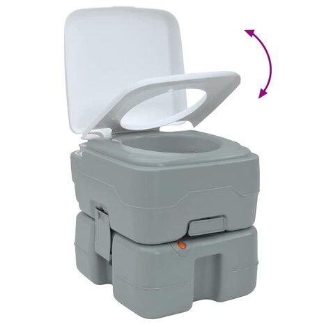Campingtoilet Grijs en Wit 41,5 x 36,5 x 37,5 cm Polyetheen 9