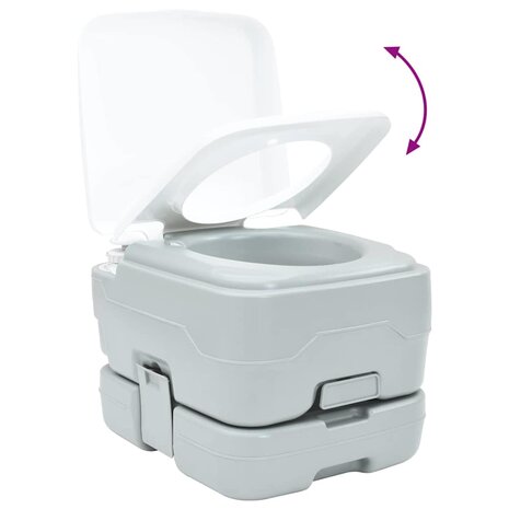 Campingtoilet Grijs en Wit 41,5 x 36,5 x 30 cm Polyetheen 9