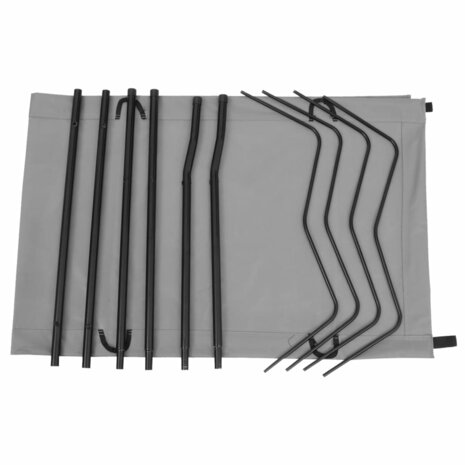 Veldbed 180x60x19 cm oxford stof en staal grijs 3