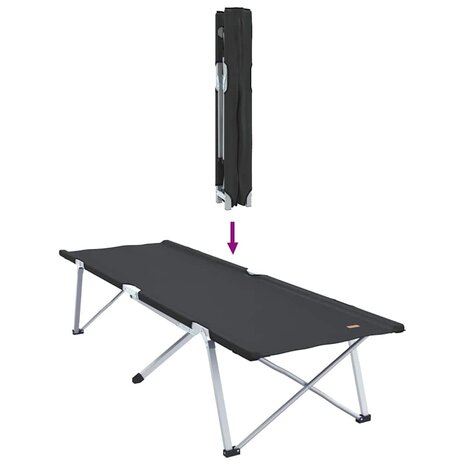 Opvouwbaar Veldbed Zwart 194 x 62,5 x 42,5 cm 9