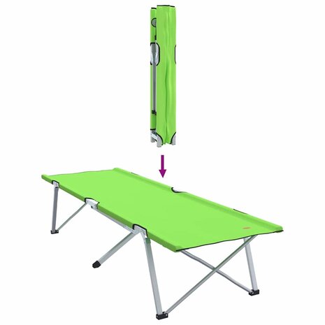 Opvouwbaar Veldbed Groen 194 x 62,5 x 42,5 cm 9