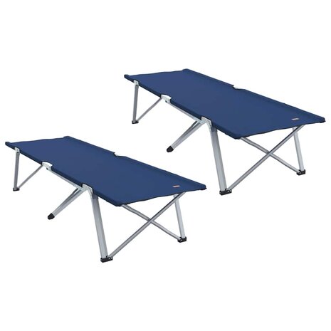 Opvouwbaar Veldbed 2 pcs Blauw 194 x 62,5 x 42,5 cm 2