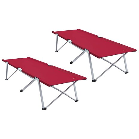 Opvouwbaar Veldbed 2 pcs Rood 194 x 62,5 x 42,5 cm 2