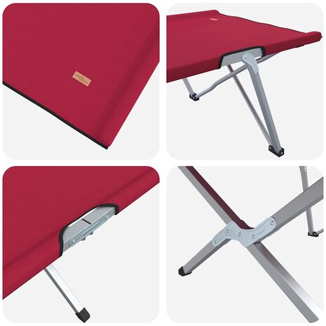 Opvouwbaar Veldbed 2 pcs Rood 194 x 62,5 x 42,5 cm 9