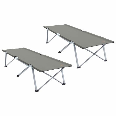 Opvouwbaar Veldbed 2 pcs Grijs 194 x 62,5 x 42,5 cm 2
