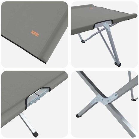 Opvouwbaar Veldbed 2 pcs Grijs 194 x 62,5 x 42,5 cm 9