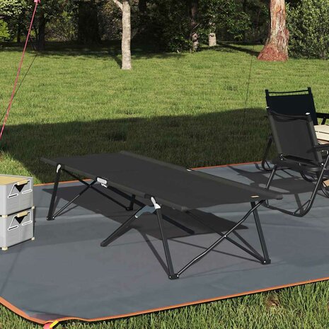 Opvouwbaar Veldbed Zwart 206 x 76 x 74 cm Oxford en Staal 1