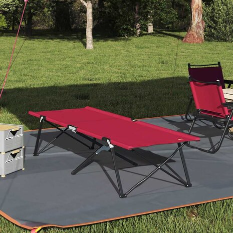 Opvouwbaar Veldbed Rood 206 x 76 x 74 cm Oxford en Staal 1