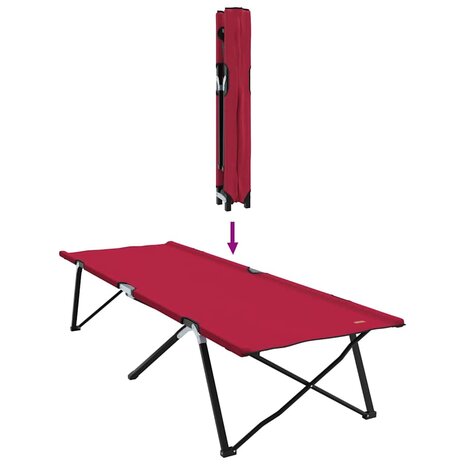 Opvouwbaar Veldbed Rood 206 x 76 x 74 cm Oxford en Staal 9