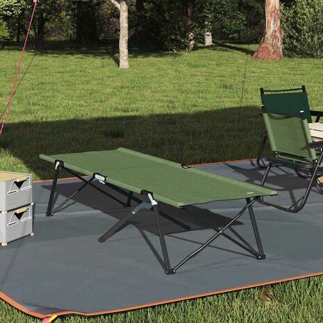 Opvouwbaar Veldbed Groen 206 x 76 x 74 cm Oxford en Staal 1