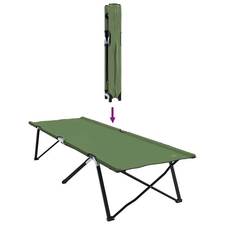 Opvouwbaar Veldbed Groen 206 x 76 x 74 cm Oxford en Staal 9