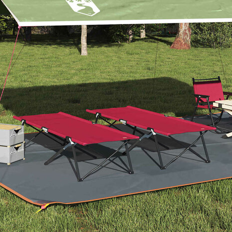 Opvouwbaar Veldbed 2 pcs Rood 206 x 76 x 74 cm 1