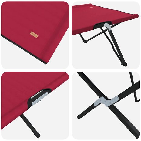 Opvouwbaar Veldbed 2 pcs Rood 206 x 76 x 74 cm 9