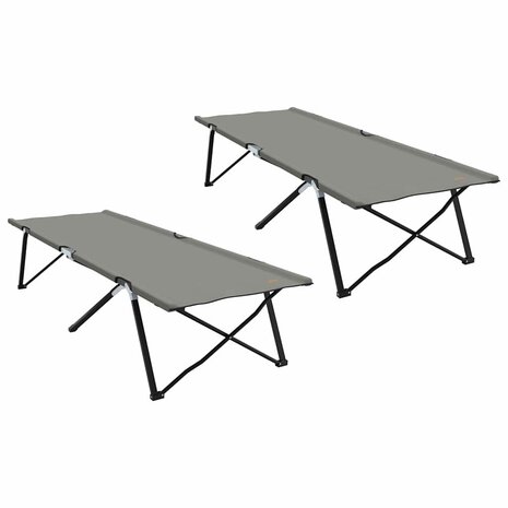Opvouwbaar Veldbed 2 pcs Grijs 206 x 76 x 74 cm 2