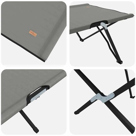 Opvouwbaar Veldbed 2 pcs Grijs 206 x 76 x 74 cm 9