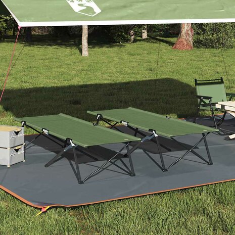 Opvouwbaar Veldbed 2 pcs Groen 206 x 76 x 74 cm 1