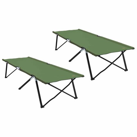Opvouwbaar Veldbed 2 pcs Groen 206 x 76 x 74 cm 2