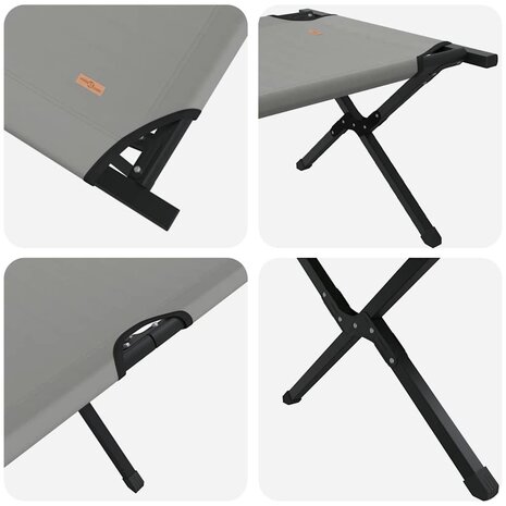 Opvouwbaar Veldbed Grijs 193 x 69 x 45 cm Oxford stof 8