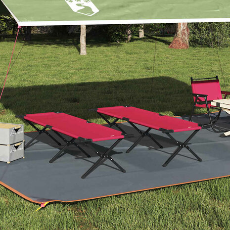 Opvouwbaar Veldbed 2 pcs Rood 193 x 69 x 45 cm Oxford stof 1